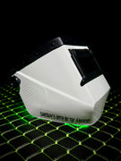 AW White Welding Hood Black Leather Top