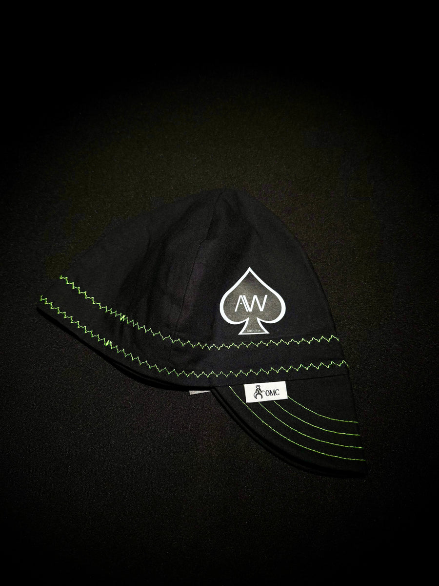 AW Welding Cap by OMC – Black with Green Stitching | Amplified Welding