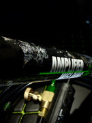 Macro of the silver-flake forged carbon handle